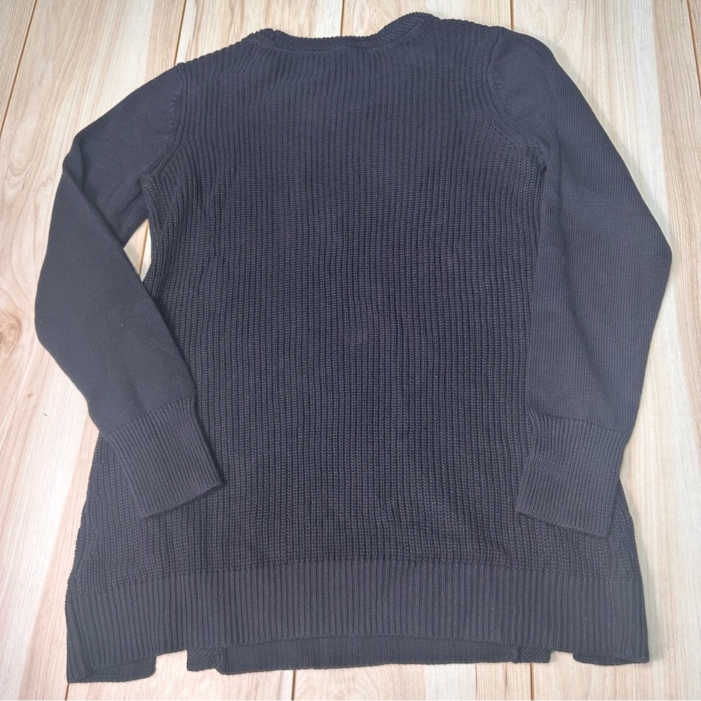 H by Halston Black Knit Pullover Sweater Womens Cotton Blend Size Small - Picture 13 of 14